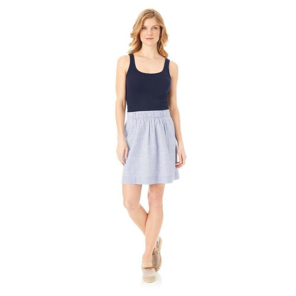 New GH BASS Kaley Skirt Blue Stripe Size XS